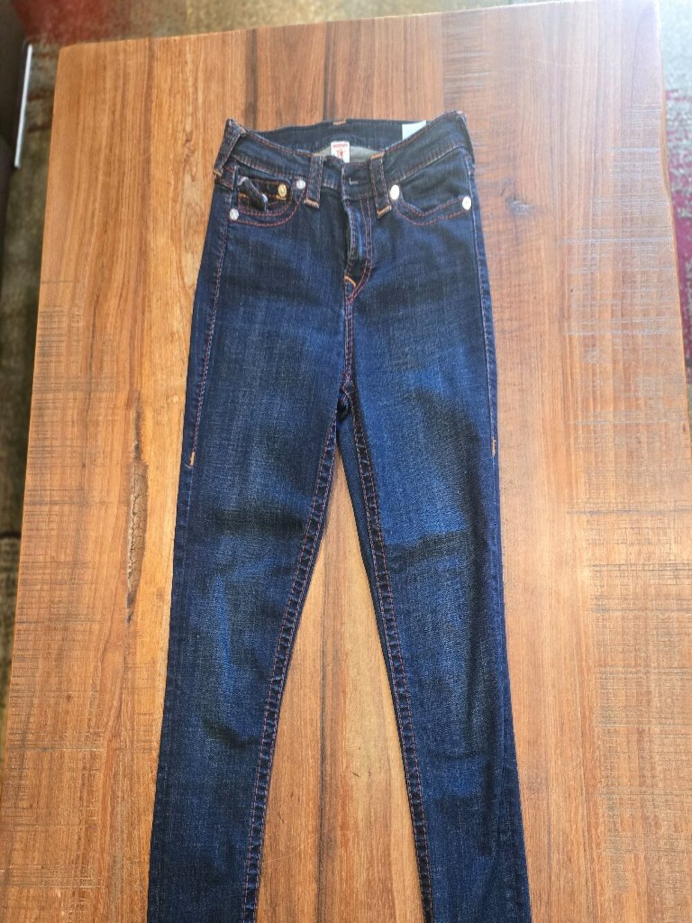 True Religion High Waist Big T Super Skinny with Flap - Size 26